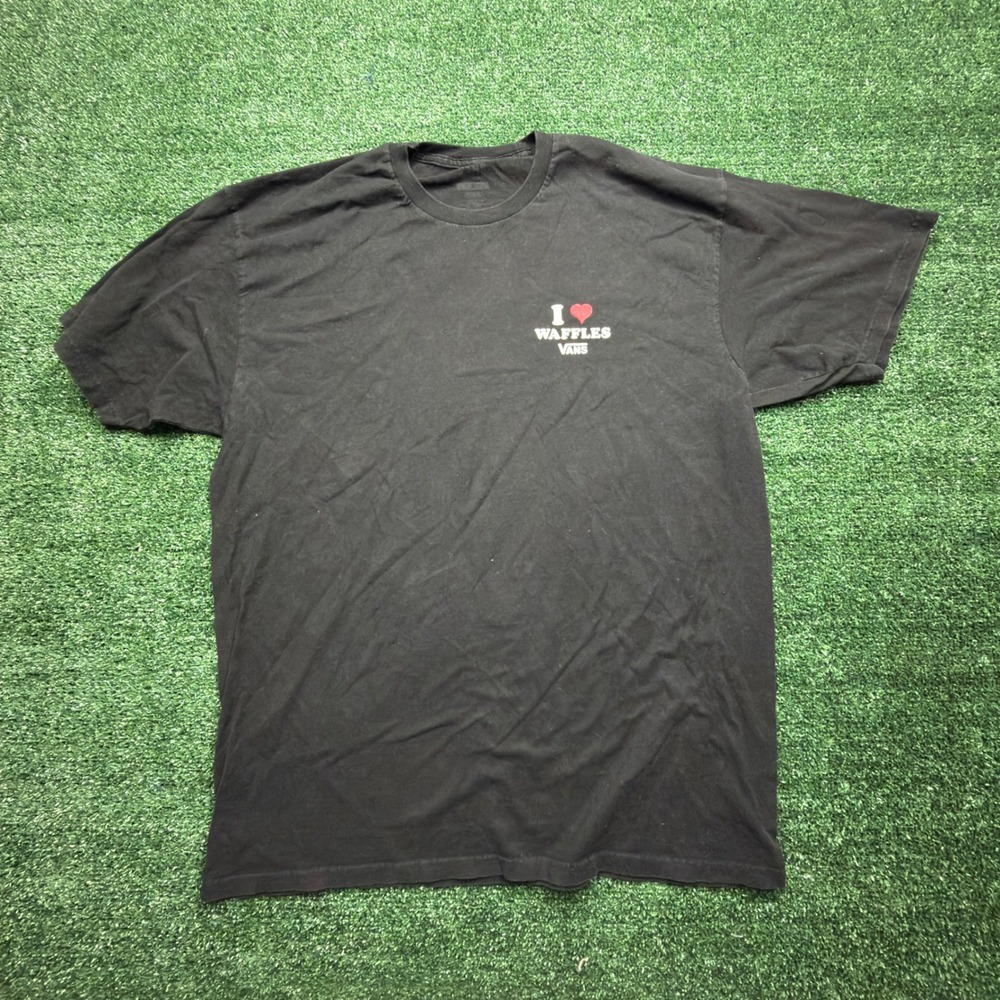 Vans Mens Wake & Bake Off The Waffle Graphic T-Shirt Black XL - Picture 5 of 8